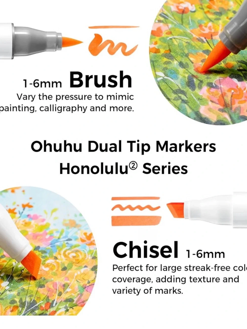 Ohuhu Honolulu Set of 48 Mid-Tone Markers Brand New